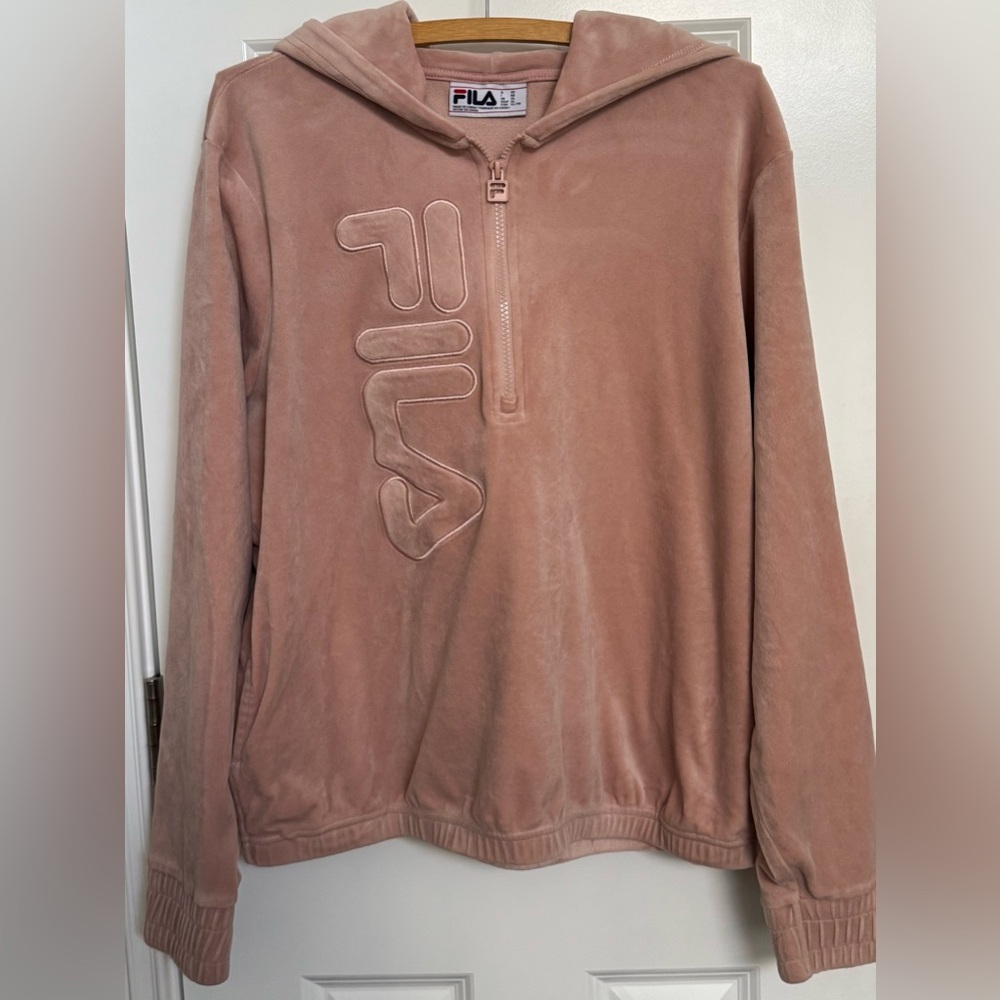 Fila Women's Half-Zip Hoodie in Blush